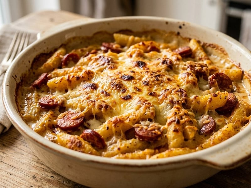 Baked Cheesy Sausage Potato Dumplings | A Crispy Classic