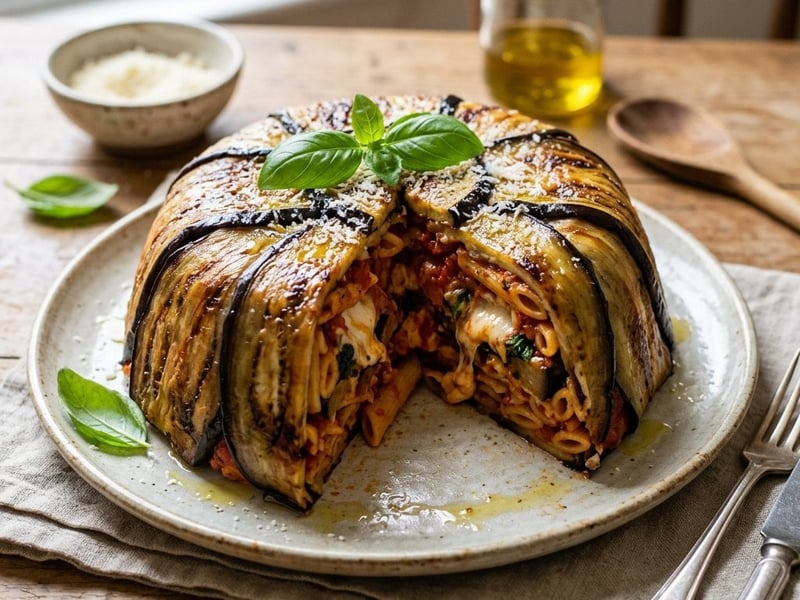 Sicilian Eggplant Timballo | Italian Baked Pasta Dish