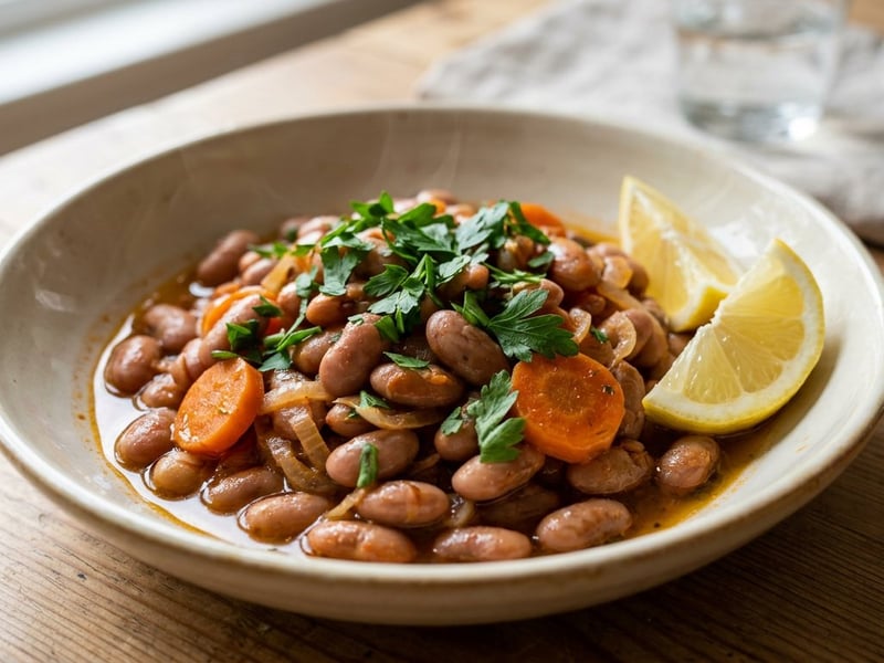 Turkish Barbunya Pilaki Salad | Rich Autumn Pinto Bean Bowl