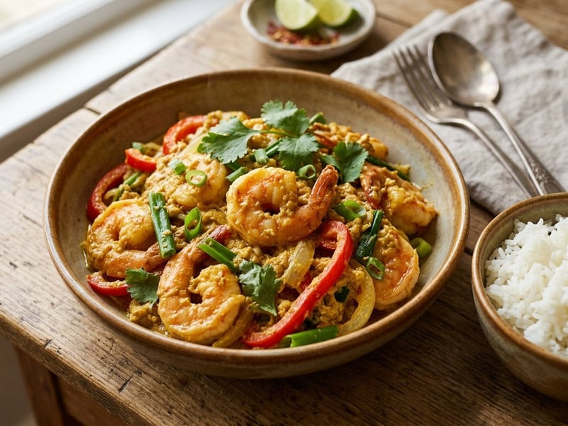 Goong Pad Pong Karee | Creamy Thai Curry Shrimp