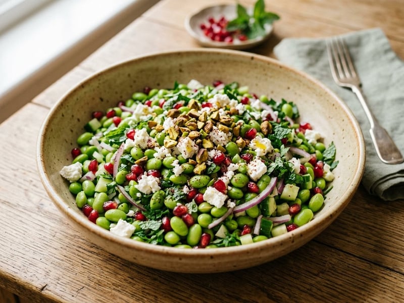 Middle Eastern Spiced Edamame Salad | With Feta and Pistachios