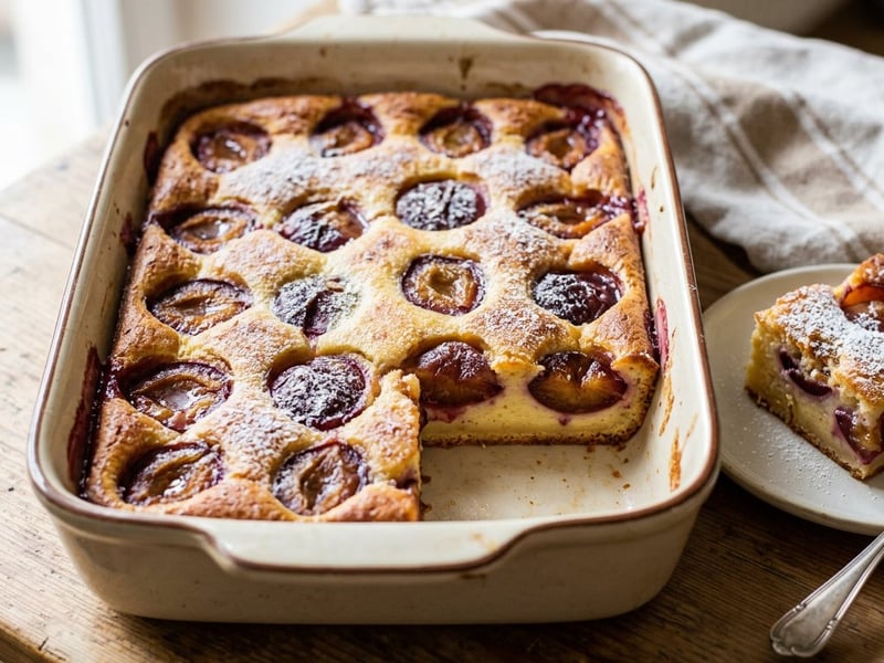 Classic Plum Milk Pie | Creamy Grandma-Style Cake