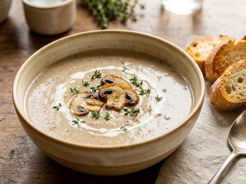 French Chestnut and Mushroom Cream Soup | Velvety Autumn Velouté