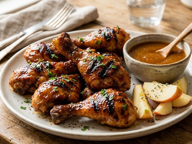 Apple-Mustard BBQ Chicken Drumsticks | Juicy Autumn Grill