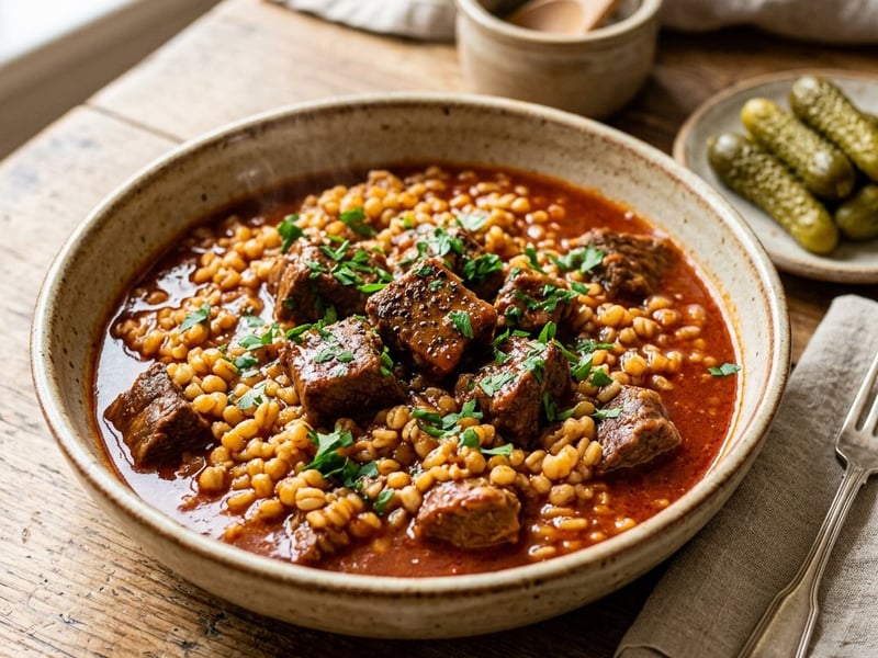 Homestyle Beef with Tarhonya | Tender Beef with Toasted Tarhonya