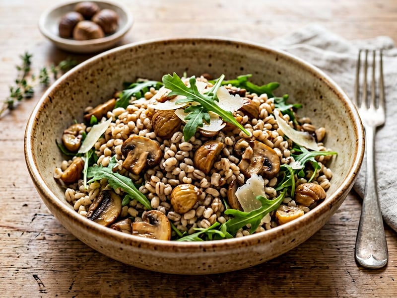 Tuscan Pearl Barley Salad with Chestnuts | Rich Autumn Bowl