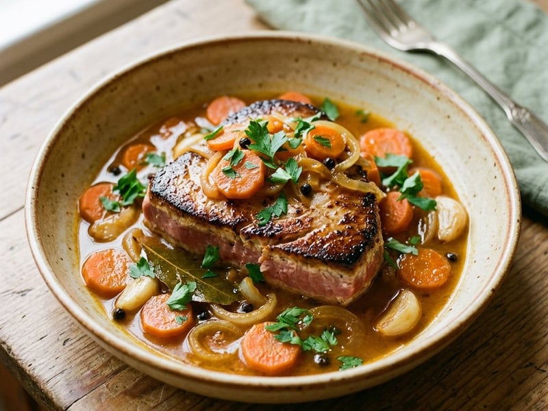 Spanish tuna escabeche with vegetables | Escabeche de atún