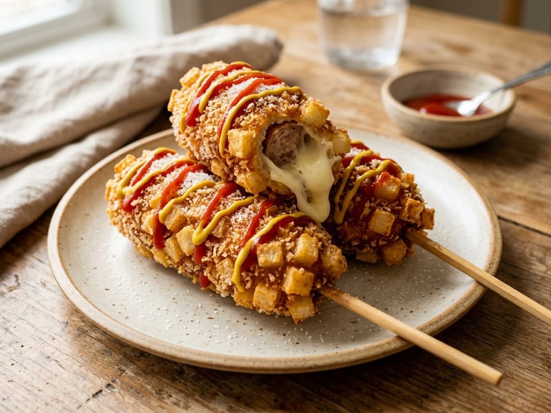 Korean Potato Chicken Corn Dogs