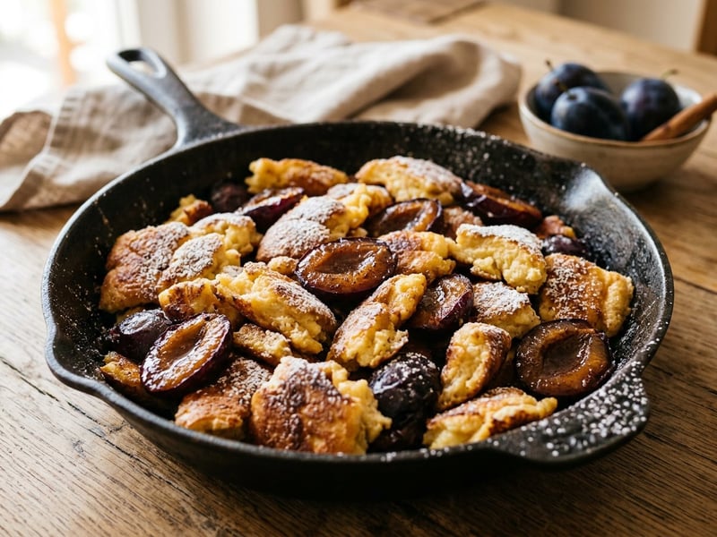 Traditional Plum Kaiserschmarrn | With Cinnamon Roasted Plums