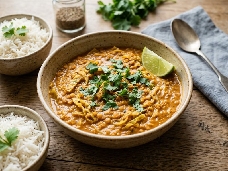 Savoy Cabbage and Red Lentil Curry | Creamy Indian One-Pot Dish