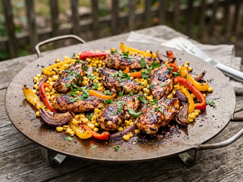 Disc-Grilled BBQ Chicken Breast with Vegetables | Juicy Grill