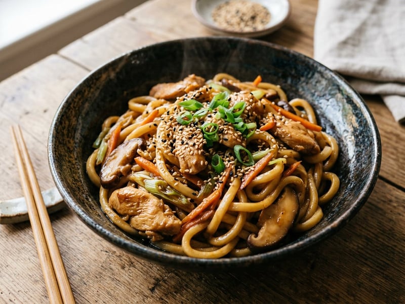 Japanese Chicken Yaki Udon in a Wok | 20-Minute Dinner