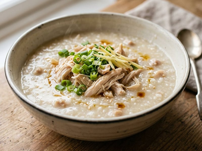 Chinese Chicken Congee | Warming Asian Rice Soup