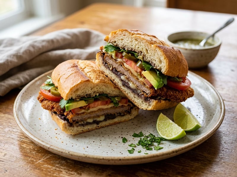 Mexikói torta de milanesa marhahússal | Ropogós street food