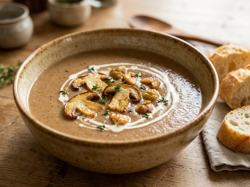 French Chestnut and Porcini Mushroom Soup | Silky Autumn Velouté