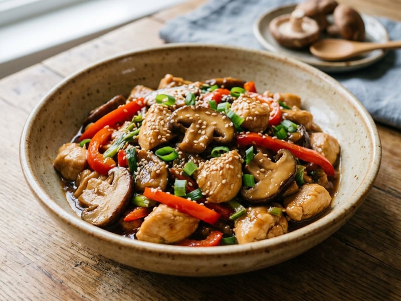 Kantoni shiitake gombás csirke wok | 20 perces vacsora