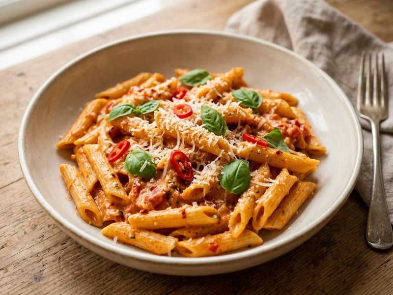 Creamy Mascarpone Arrabbiata Penne | 15-Minute Italian Pasta