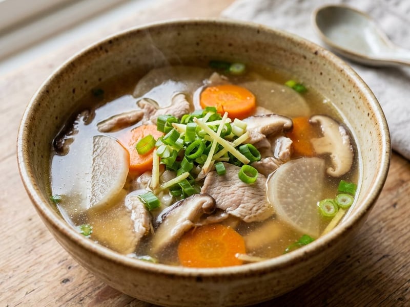 Japanese Ginger Turkey Soup | Warming Daikon Stew Soup