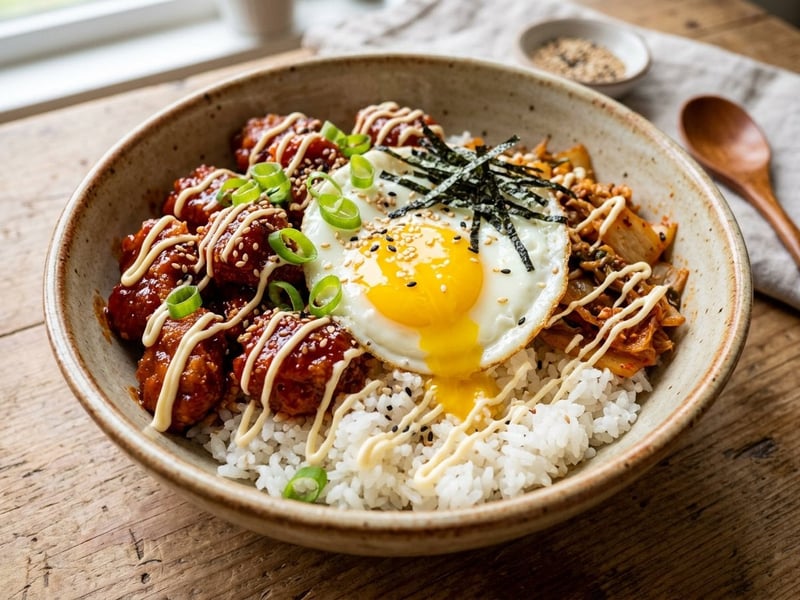 Koreai Chibap | Fűszeres csirkés street food rizstál