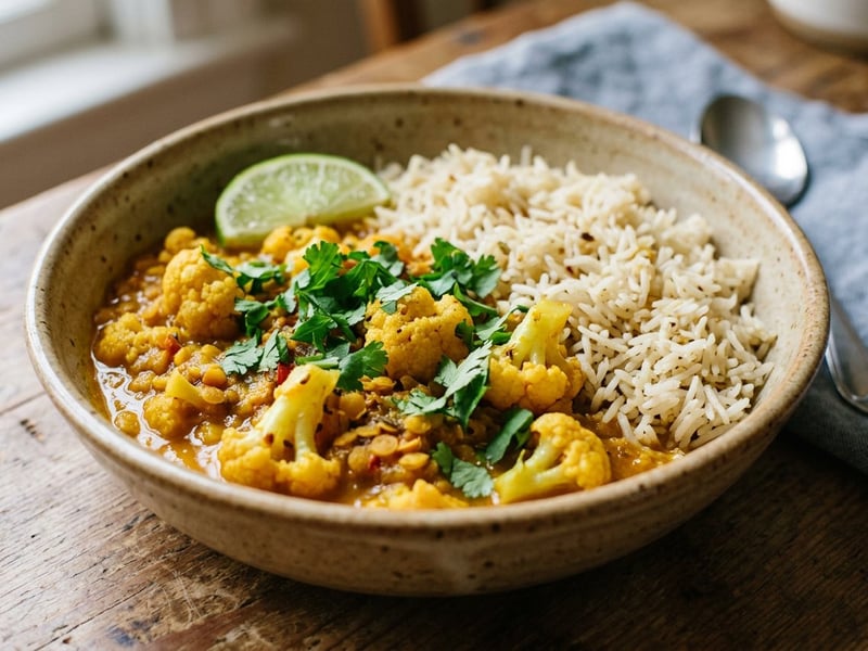 Cauliflower Red Lentil Dahl | Creamy Indian One-Pot