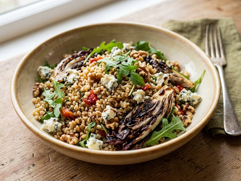 Tuscan Grilled Radicchio Bulgur Salad | With Gorgonzola and Toasted Walnuts