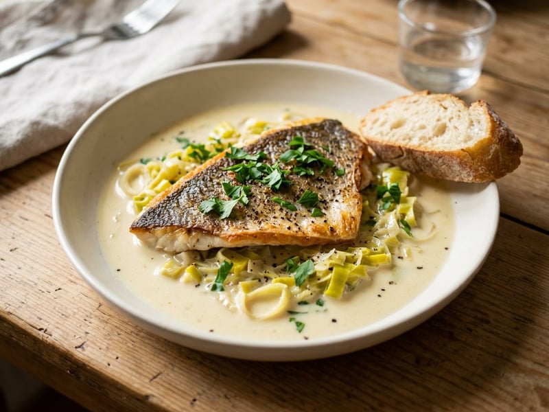 Spanish Sea Bass in Cava Sauce | Lubina al cava