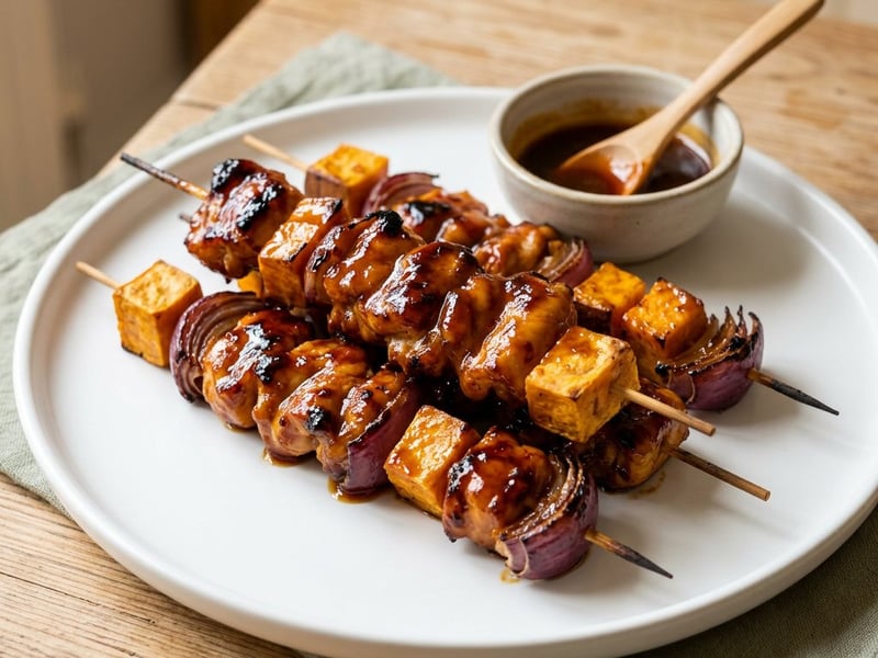 Füstös juharszirupos BBQ csirkenyárs | Szaftos grill saslik