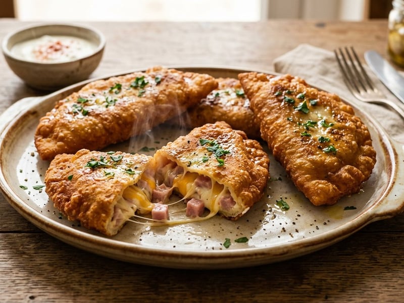 Bábolnai töltött lángos | Ropogós házi klasszikus sonkával és sajttal