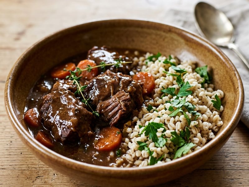 Beef Stew with Dark Beer and Pearl Barley | Tender Autumn Classic