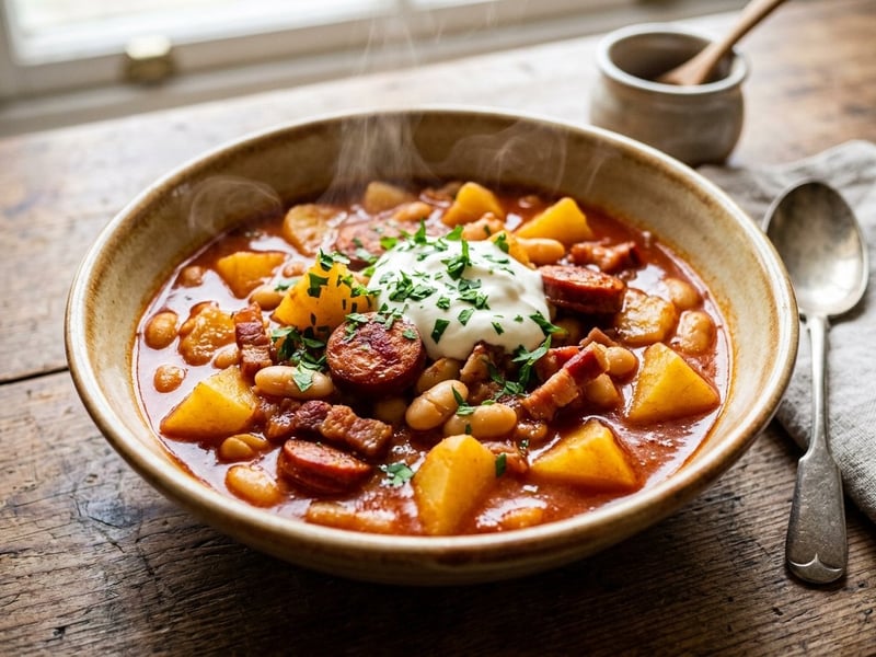 Potato Paprikash with Beans and Sausage | Homestyle Autumn One-Pot