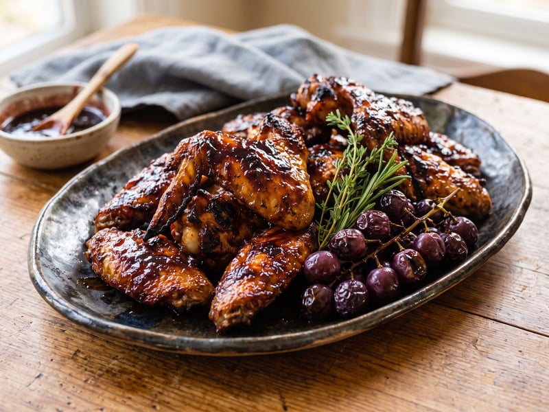 Füstös szőlőmázas BBQ csirkeszárny | Ropogós őszi grill