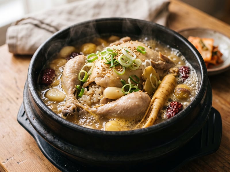 Korean Samgyetang Soup | Stuffed Ginger-Garlic Chicken Soup