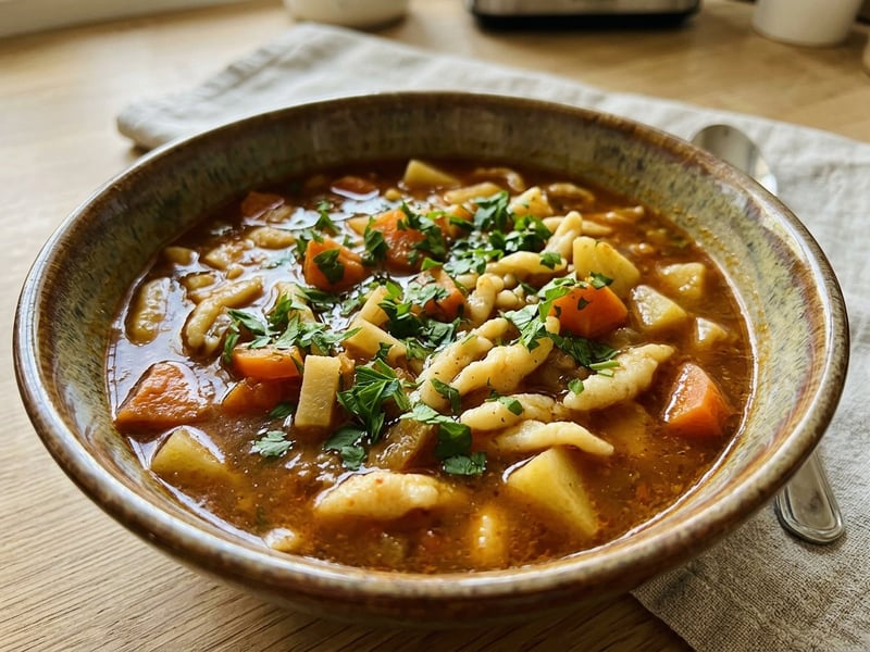 Autumn Vegetable Goulash with Homemade Csipetke | Hearty Warm Lunch