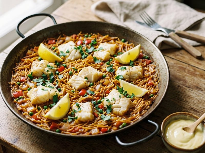 Spanish Cod Fideuà | Valencian Toasted Pasta