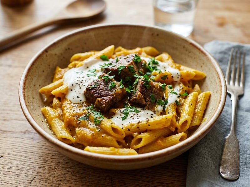 Vadas sertésragu penne tésztával | Hagyományos vadas mártás omlós hússal