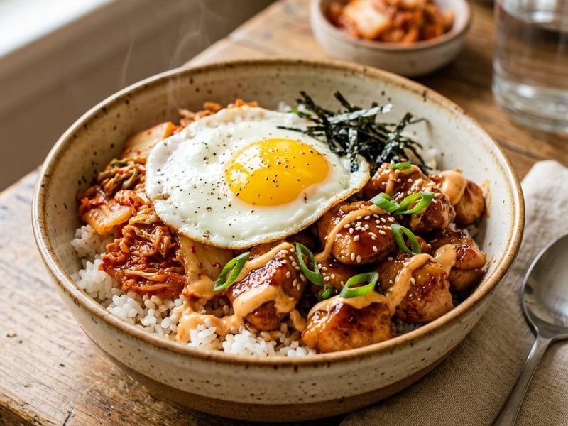 Koreai csirkés Cupbap | Noryangjin street food rizstál