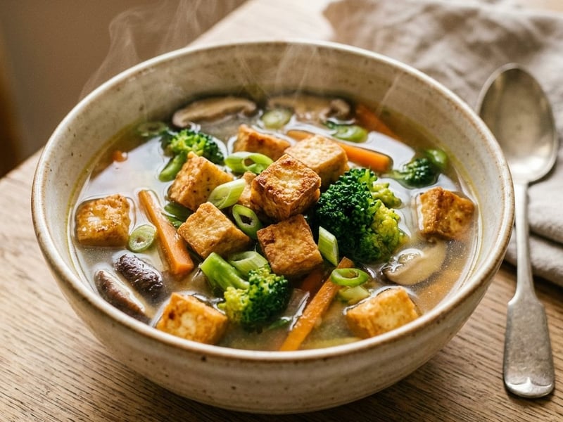 Gyors pirított tofus ázsiai zöldségleves | 20 perces wok leves
