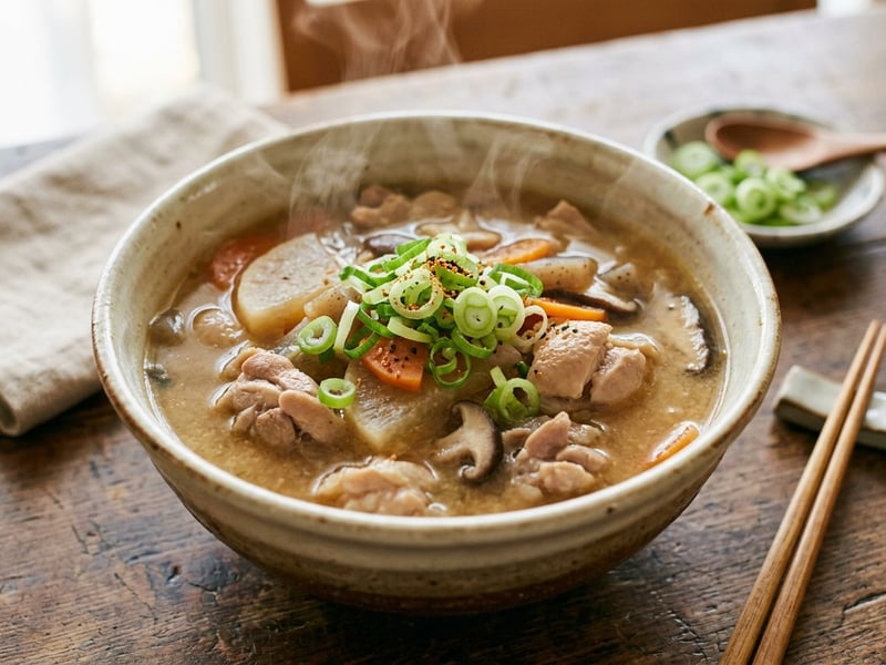 Japán Torijiru leves | Melengető csirkés miso leves