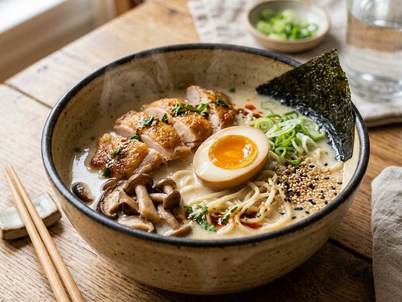 Krémes Tori Paitan csirke ramen | Gazdag japán leves