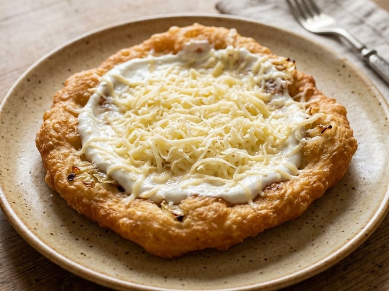 Káposztás lángos fokhagymás tejföllel és sajttal | Ropogós magyar klasszikus
