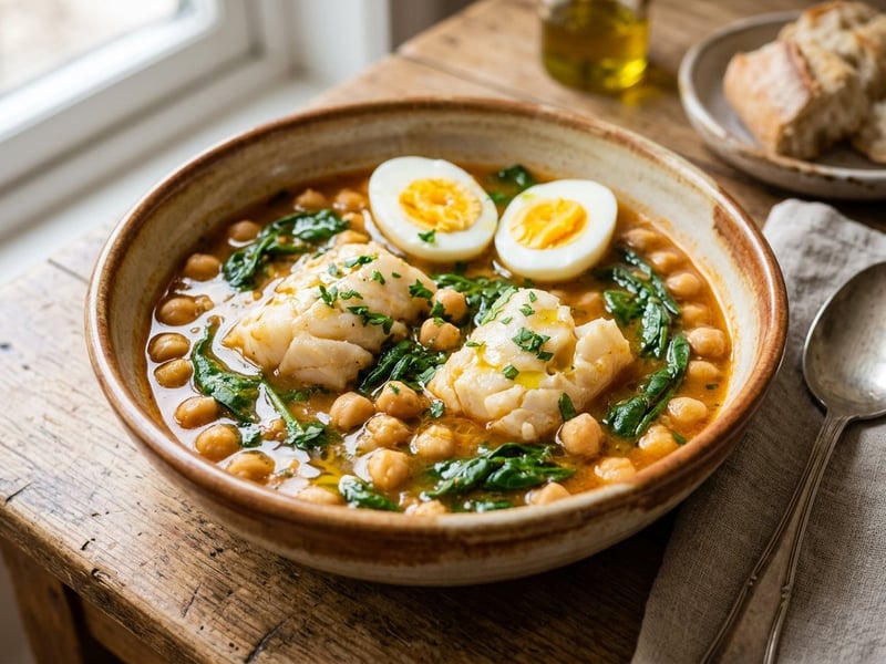 Spanish cod and chickpea stew | Potaje de vigilia