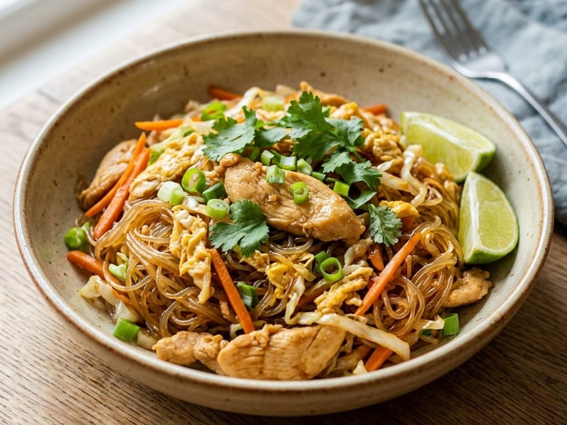 Pad Woon Sen csirkével | Gyors thai wok tészta