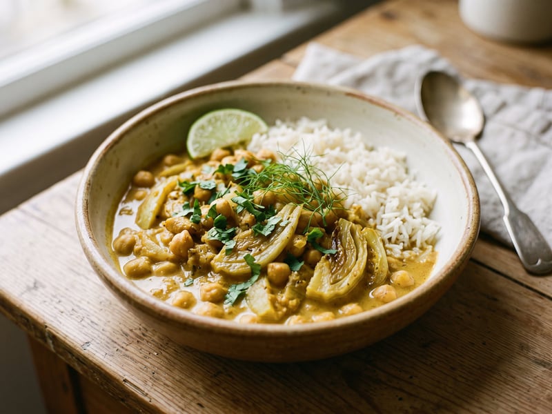 Fennel and chickpea curry