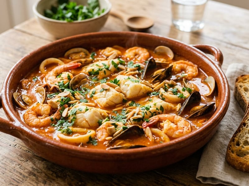 Spanyol tenger gyümölcsei és tőkehalragu | Zarzuela de mariscos
