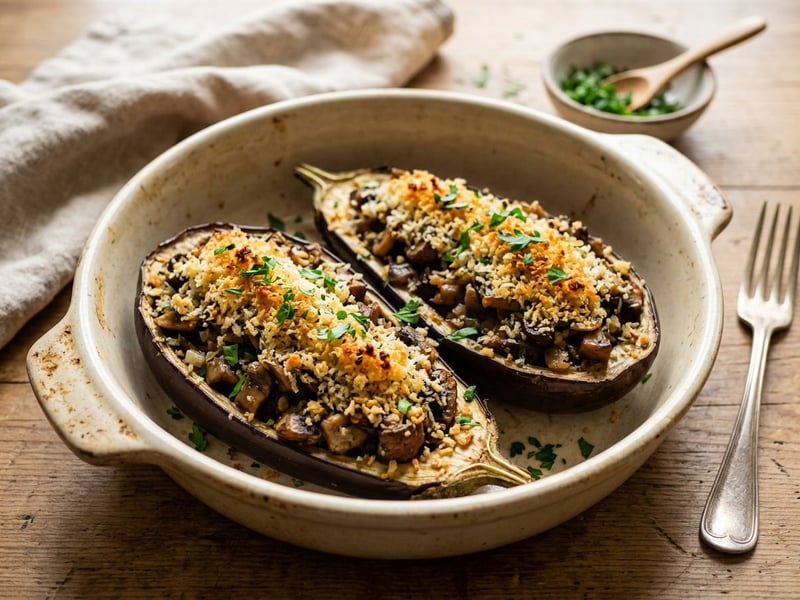 Spanish Baked Eggplant with Mushrooms | Juicy Autumn Traybake Dish