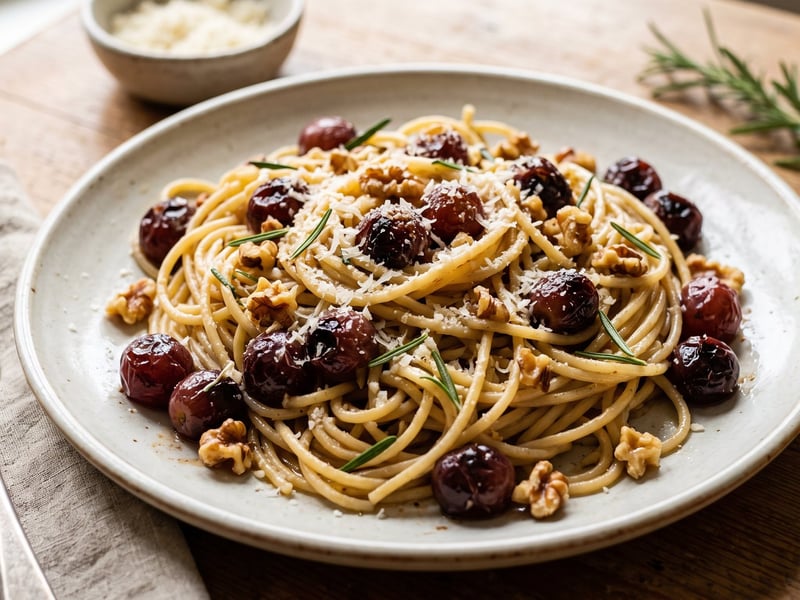 Sült szőlős-rozmaringos spagetti | Olasz őszi tészta pecorinóval