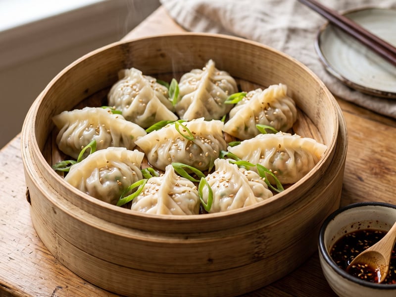 Korean Chicken Mandu | Steamed Asian Dumplings