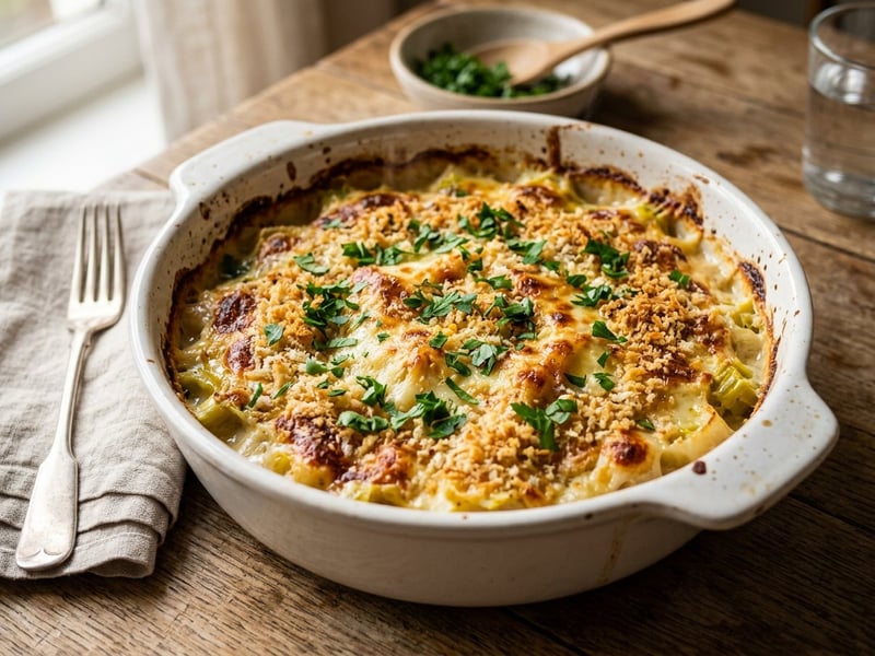 Cheesy Leek Gratin | Juicy Autumn Vegetable Dish