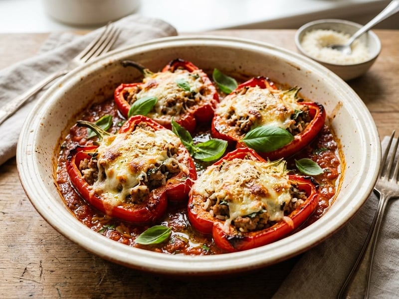 Italian Baked Stuffed Peppers | Peperoni ripieni