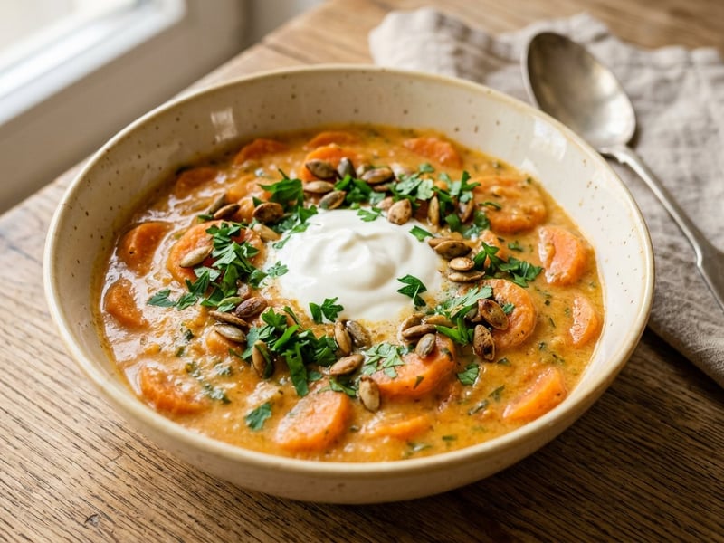Carrot Pottage with Sour Cream | Creamy Autumn Vegetable Dish